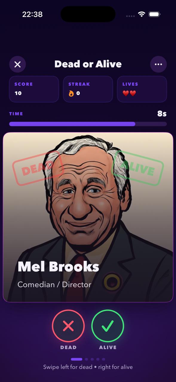Mel Brooks gameplay screen