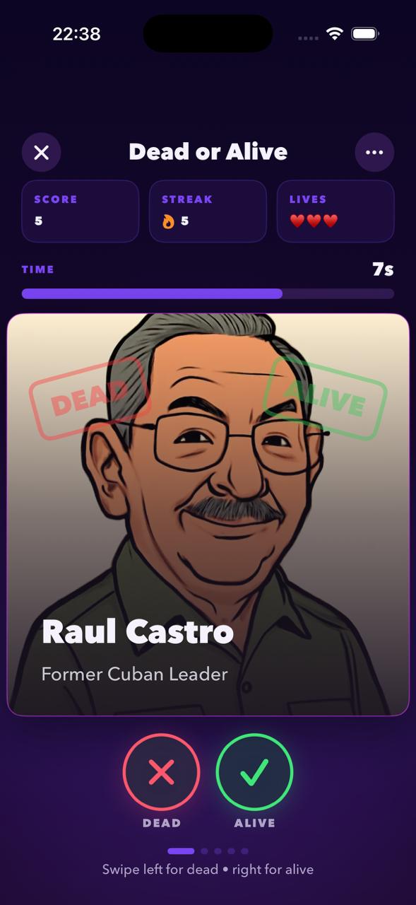 Raul Castro gameplay screen