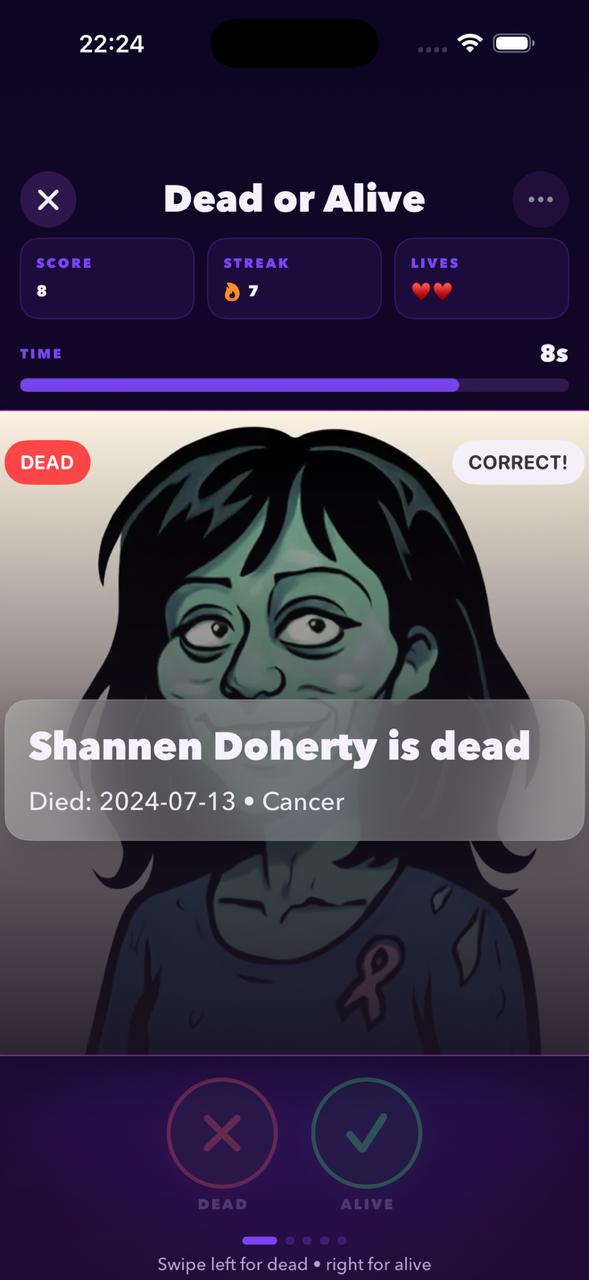 Dead or Alive reveal screen